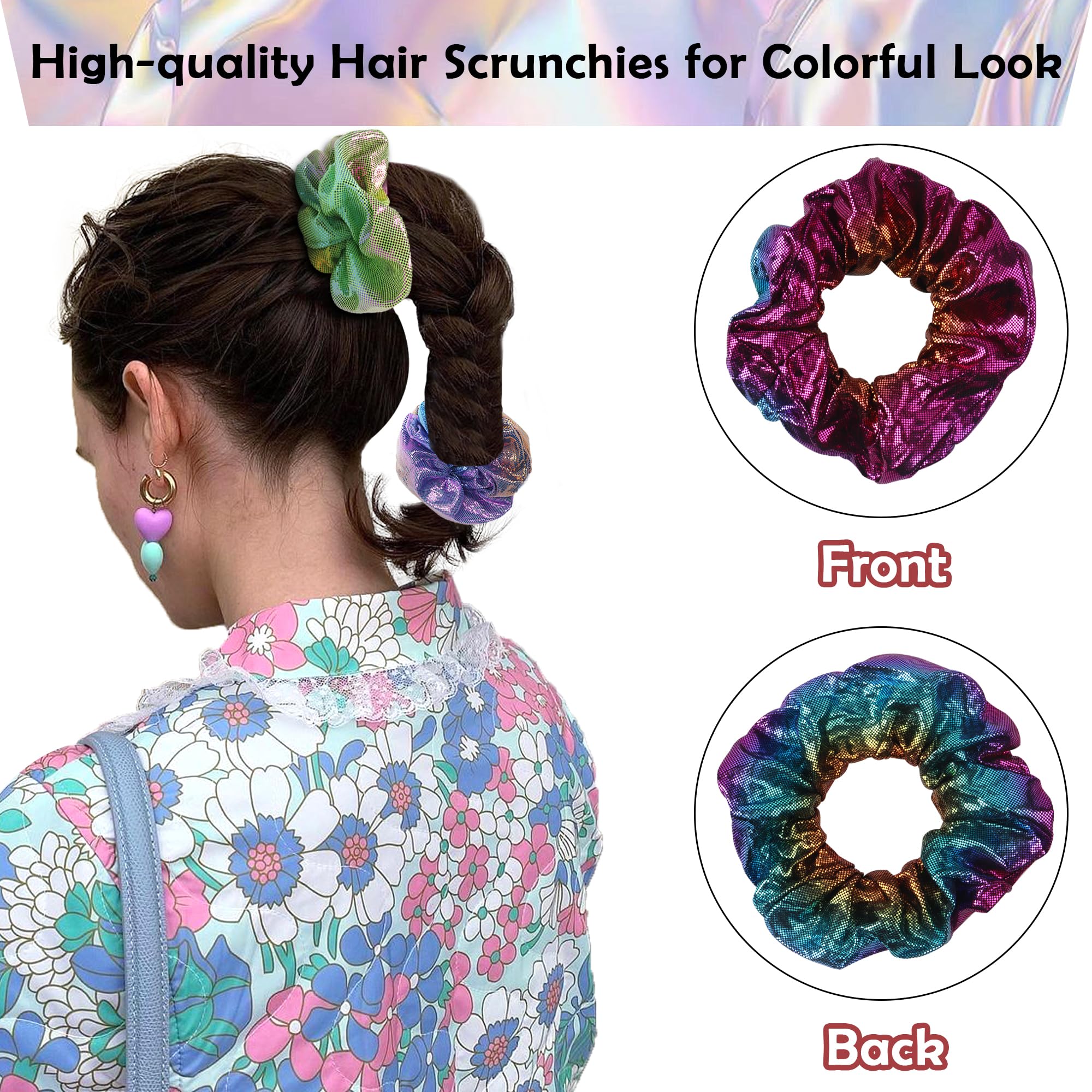 Beauty.H.C scrunchie worn in a ponytail demonstrating secure hold and stylish shine