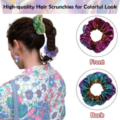 Beauty.H.C scrunchie worn in a ponytail demonstrating secure hold and stylish shine