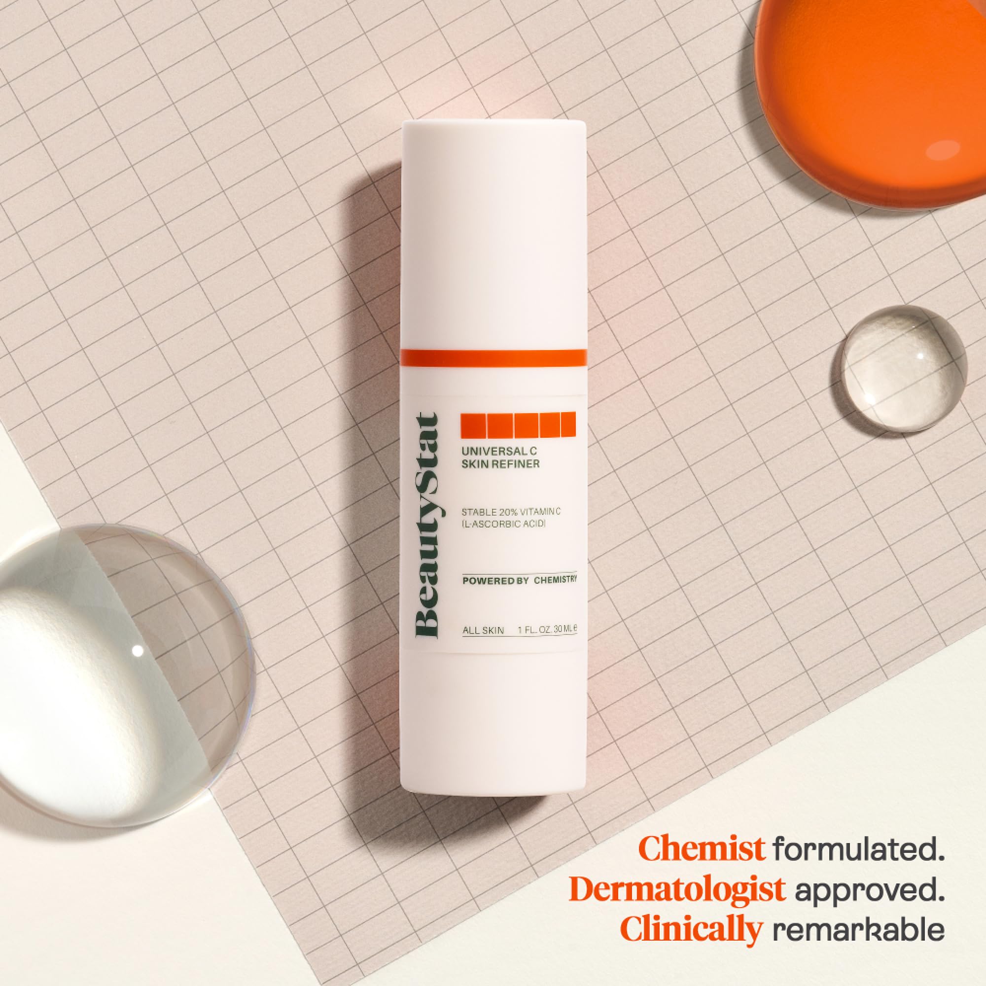 BeautyStat serum texture swirled to show hydrating, lightweight finish