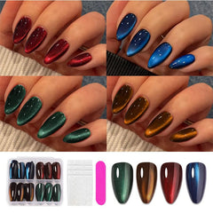 BEAWTH close-up of glossy cat eye gradient texture, highlights color depth