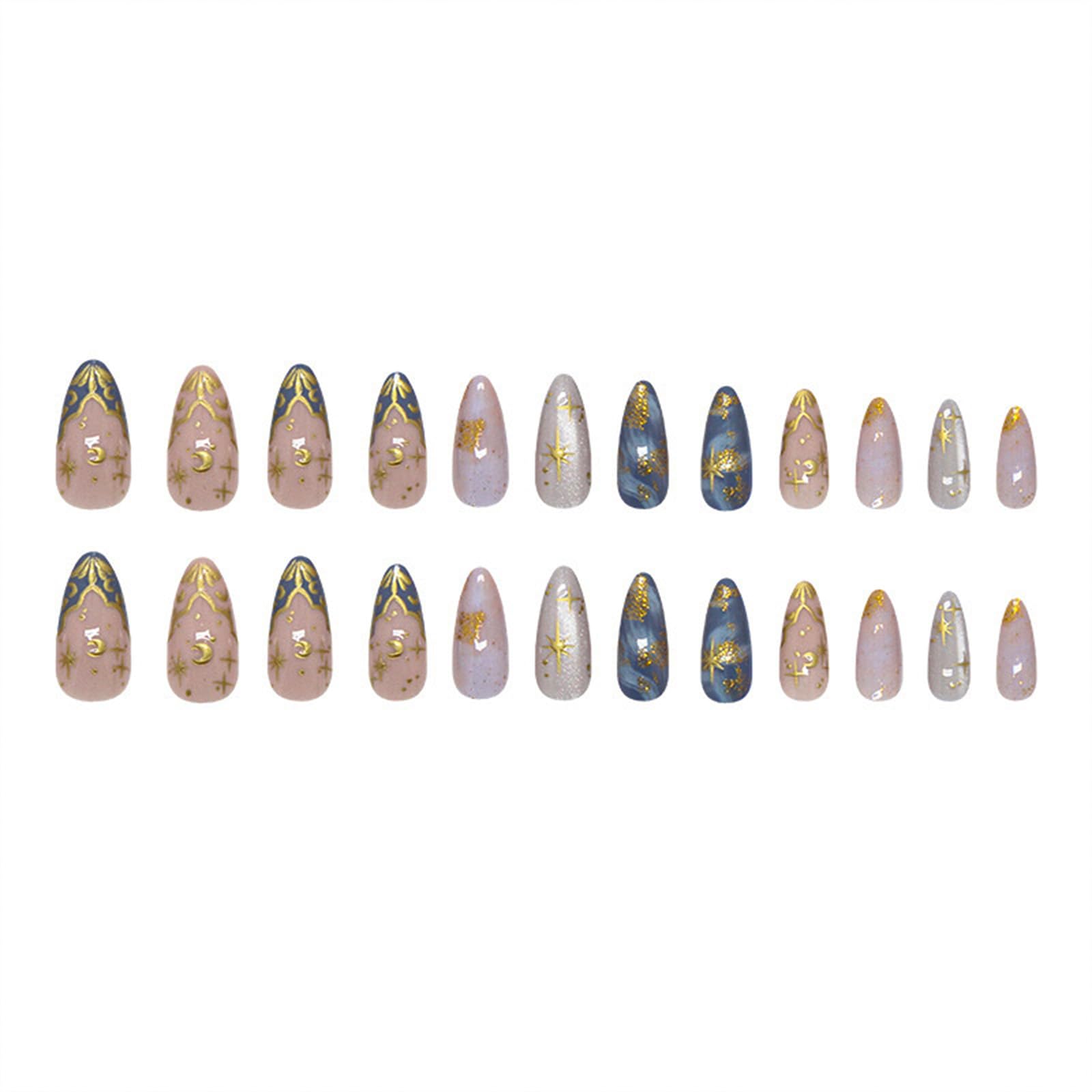 BEAWTH press-on nails on a hand for size comparison, helps choose correct fit