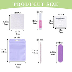 Bebbtiy glue bottle and adhesive tabs laid out for reliable adhesion