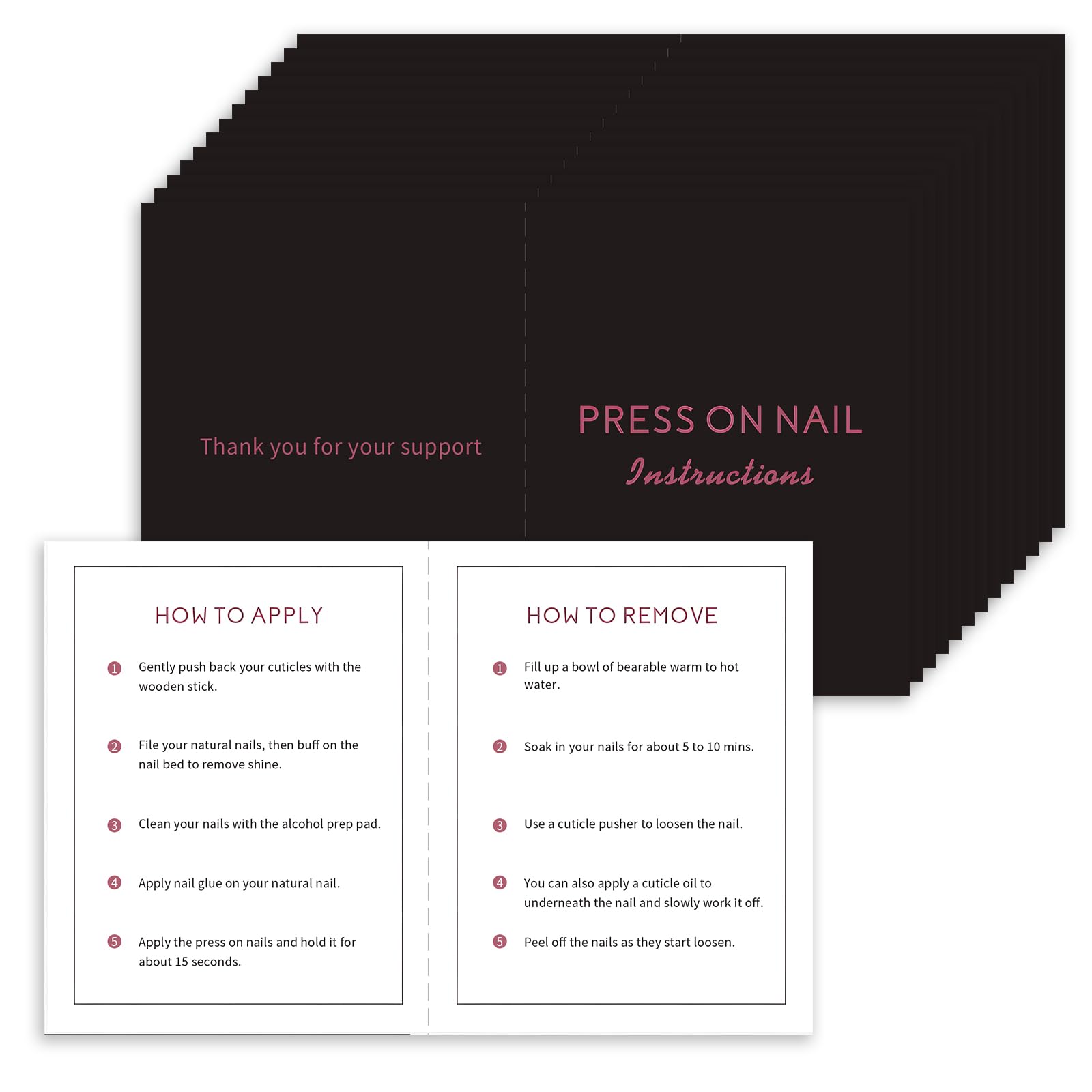 Bebbtiy front instruction card showing clear step-by-step benefits