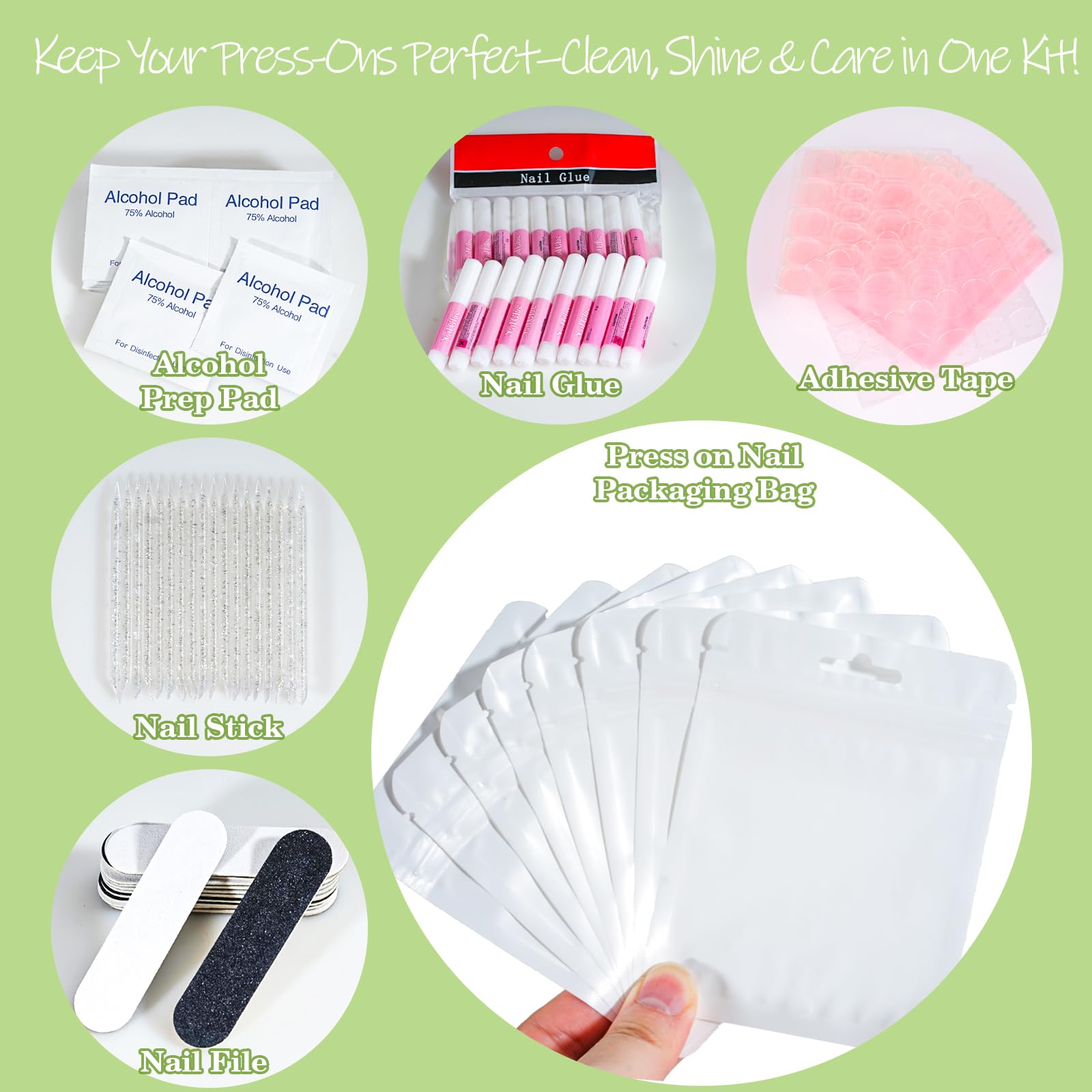 Bebbtiy glue and adhesive tabs detail enabling secure press-on hold