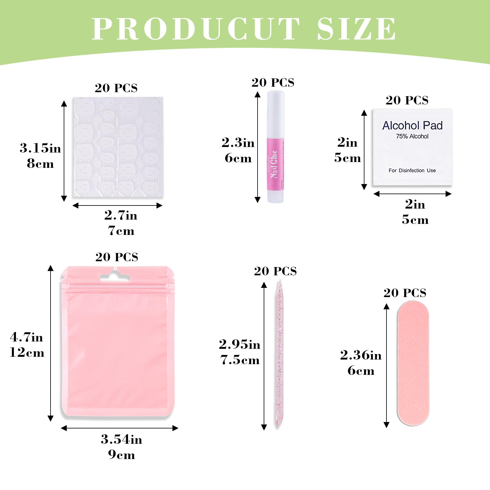 Bebbtiy prep pad with wooden cuticle stick for clean nail prep