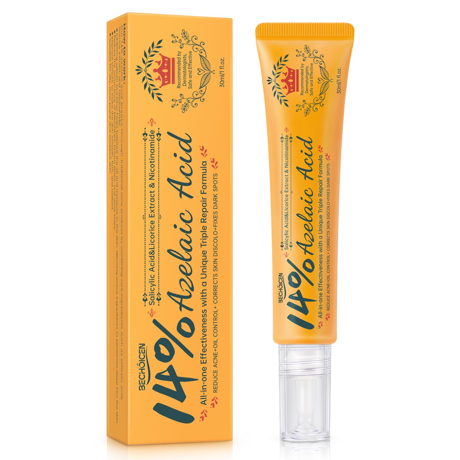 BECHOICEN suggested before and after skin depiction for clearer pores and even tone