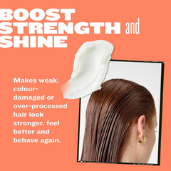 Bed Head Treat Me Right after use shiny hair detail showing improved smoothness and shine