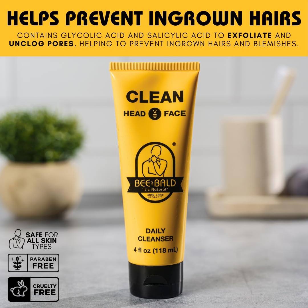Bee Bald honey and pollen ingredients highlighting natural hydration