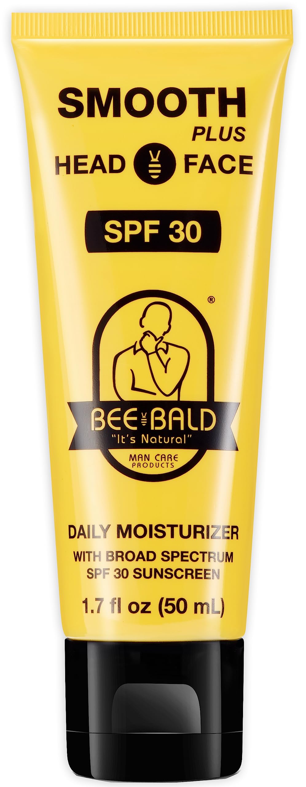 Bee Bald front tube showing branding and SPF 30 for daily protection