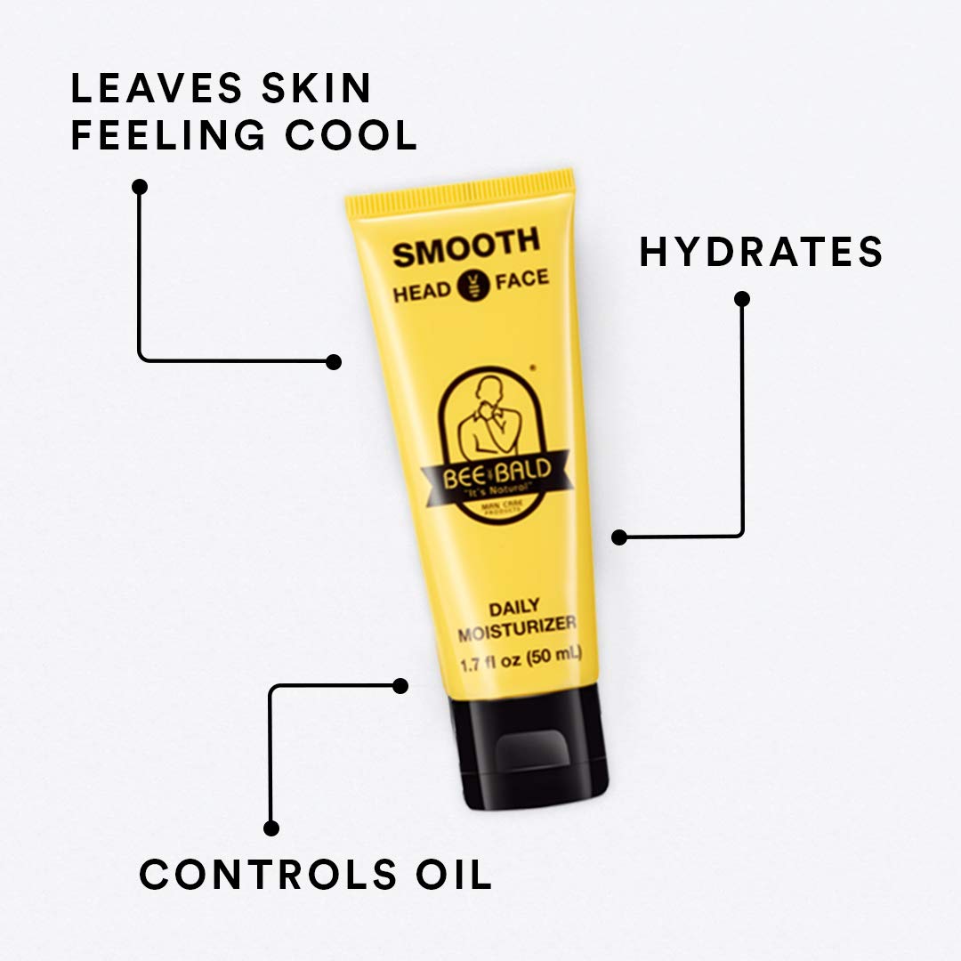 Bee Bald applied to shaved scalp demonstrating soothing hydration and comfort