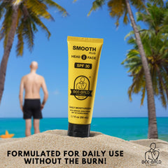 Bee Bald used outdoors on head showing sun protection benefit