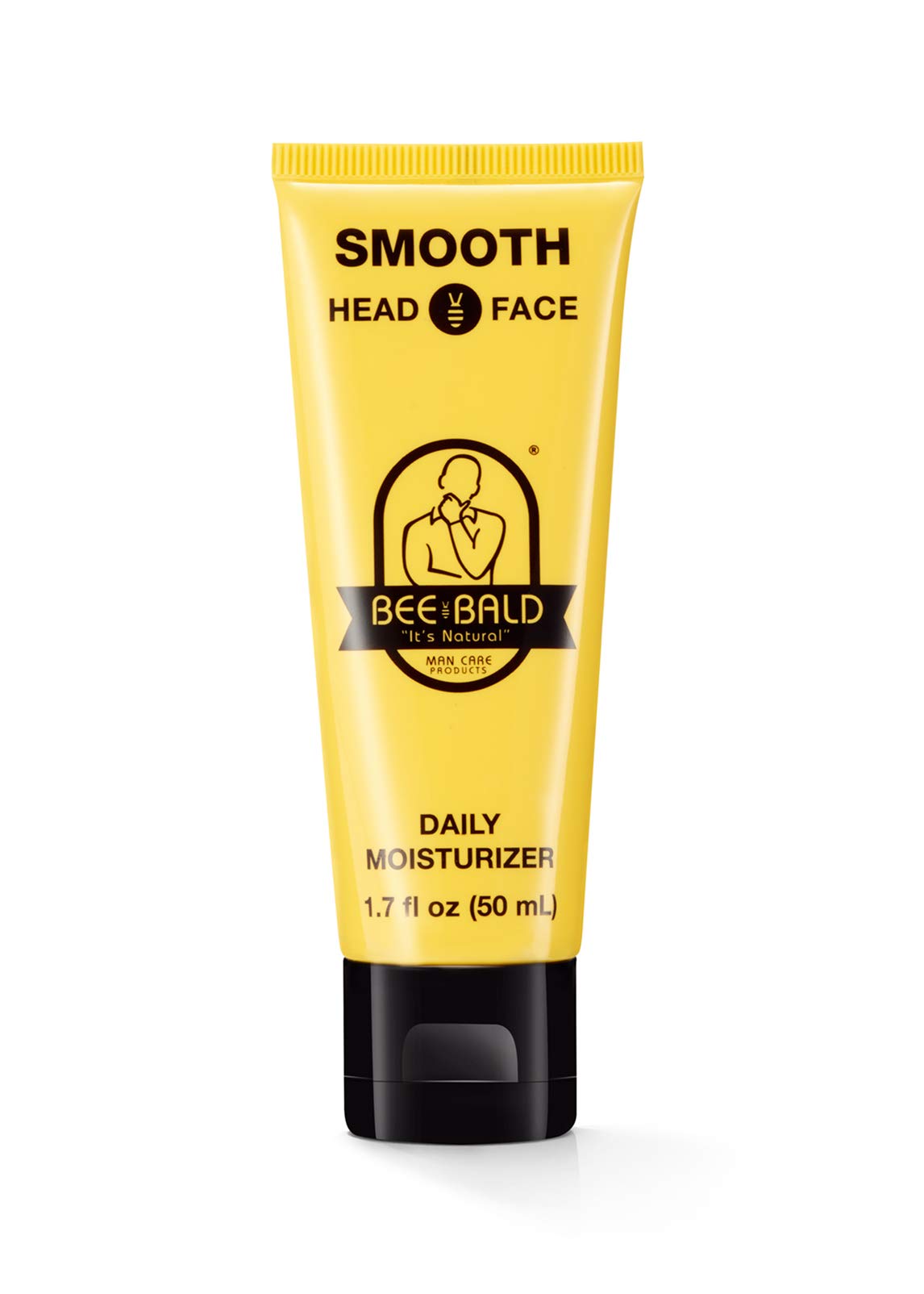 Bee Bald front tube showing label and compact 1.7 fl oz size for travel