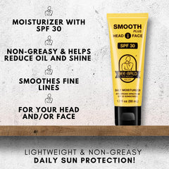 Bee Bald lotion texture on skin showing lightweight, non-greasy finish