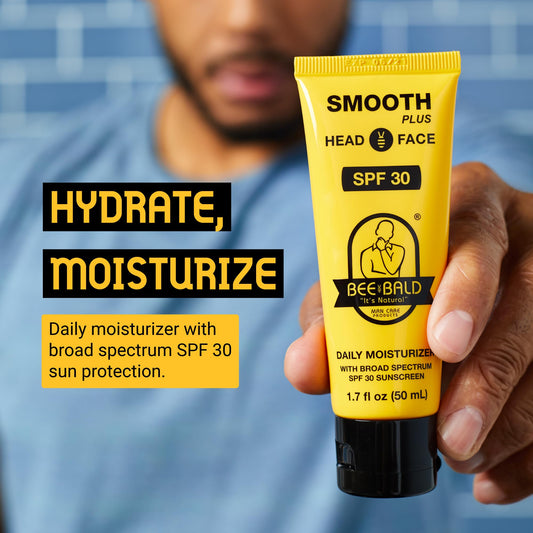 Bee Bald back label displaying ingredients and usage benefits