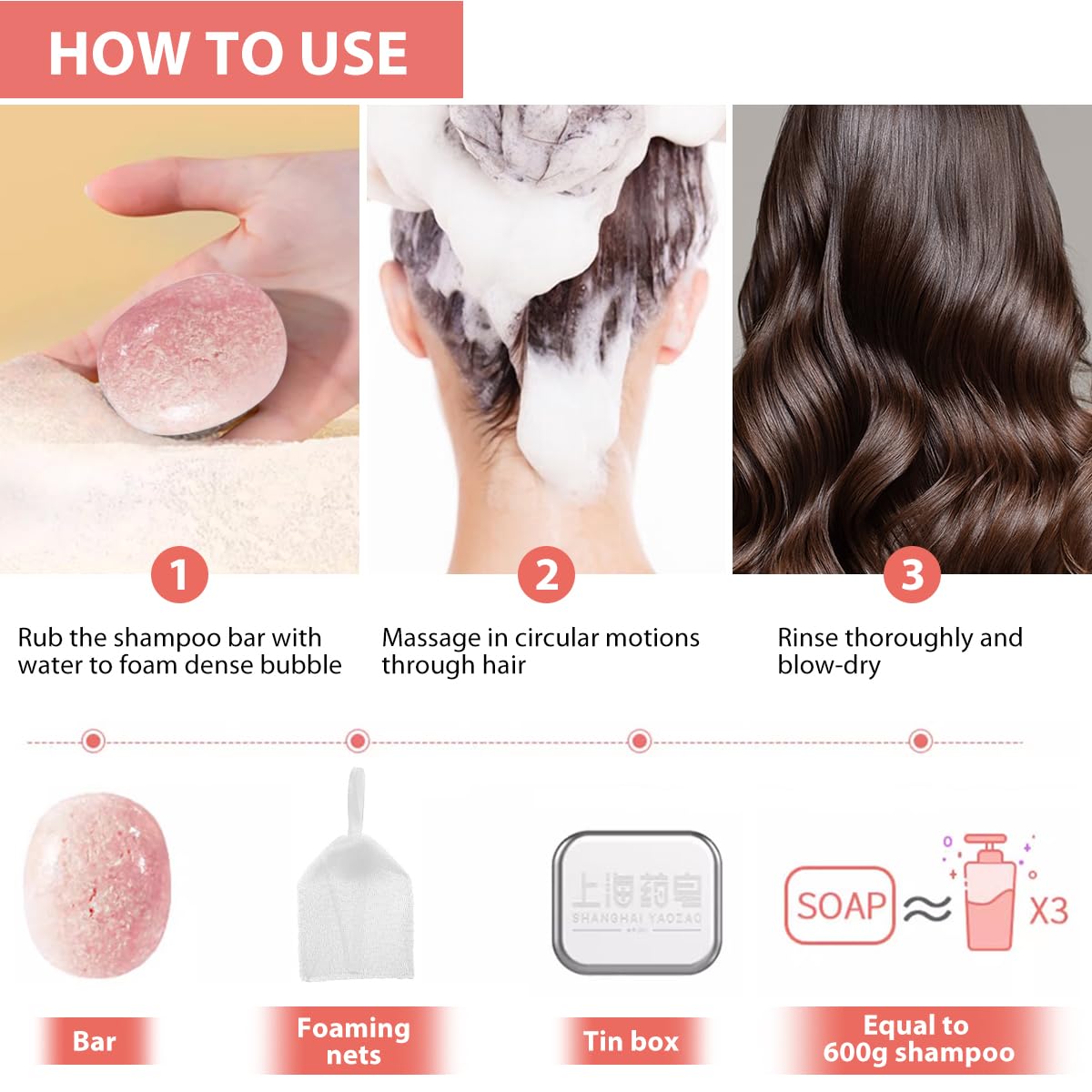Bee & Flower shampoo bar in shower scene demonstrating at-home use and manageability