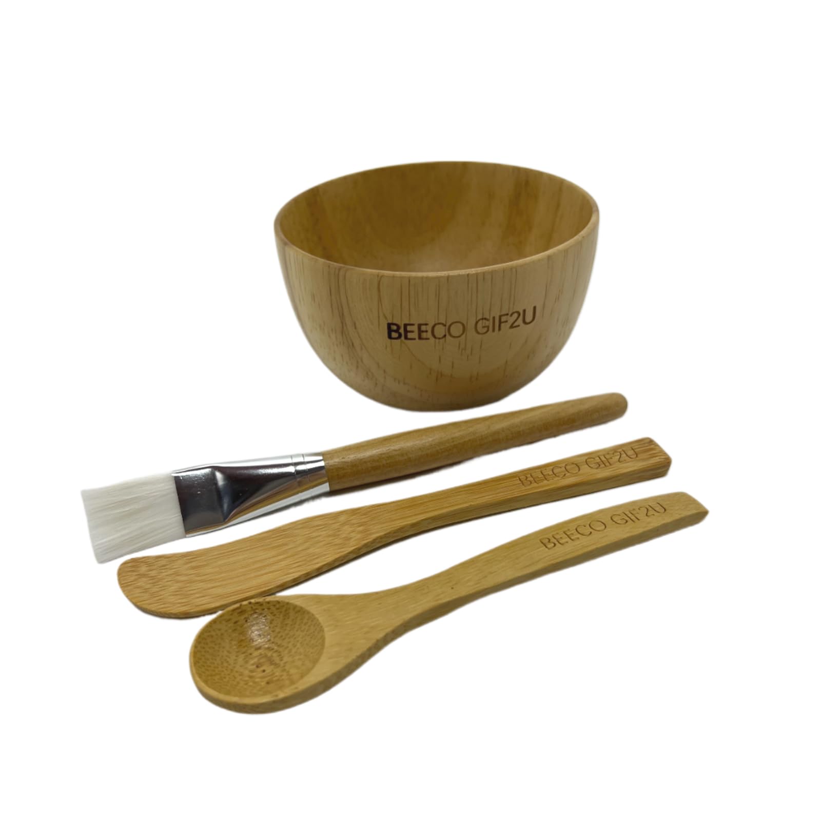 BEECO GIF2U full bamboo kit displayed on vanity for neat mixing