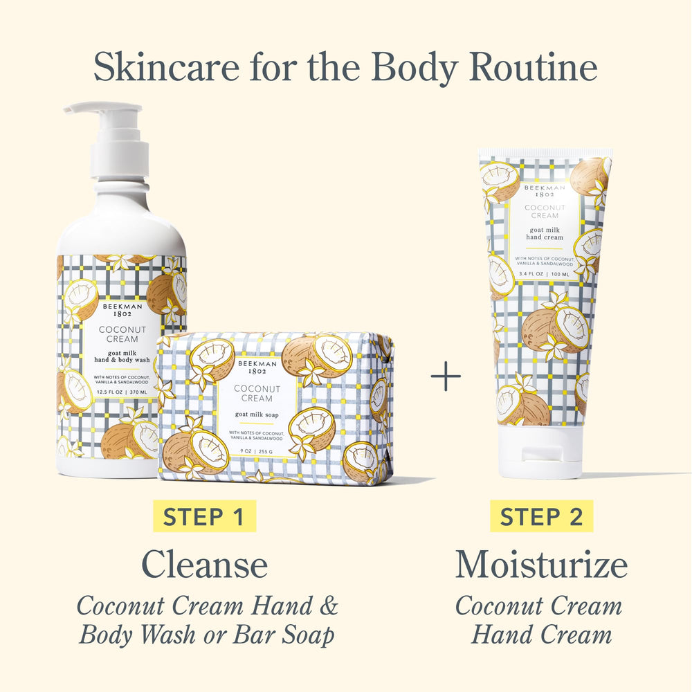 Beekman 1802 on bathroom shelf lifestyle shot showing daily routine use