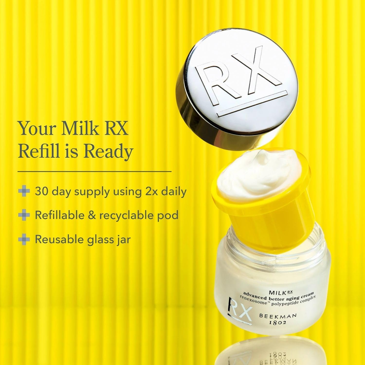 Beekman 1802 cream texture closeup showing smooth consistency for hydration