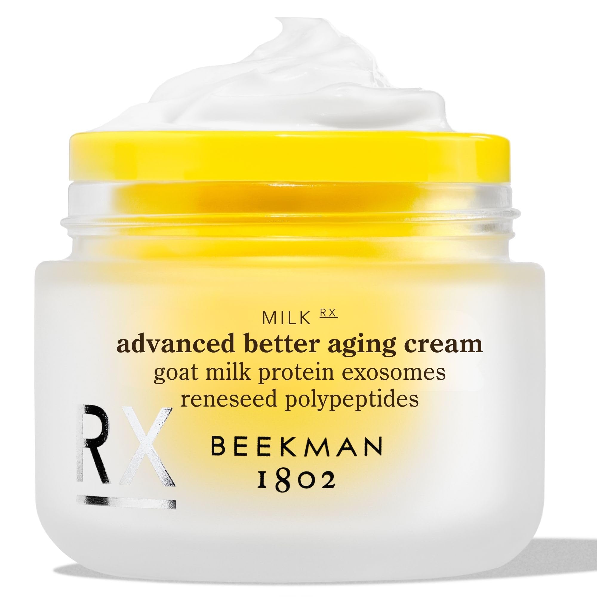 Beekman 1802 front packaging showing milk RX cream for visible firming