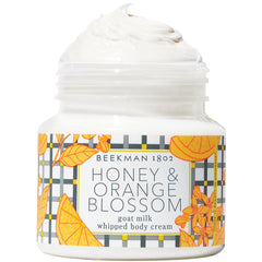 Beekman 1802 front jar showing honey orange blossom scent and clean design