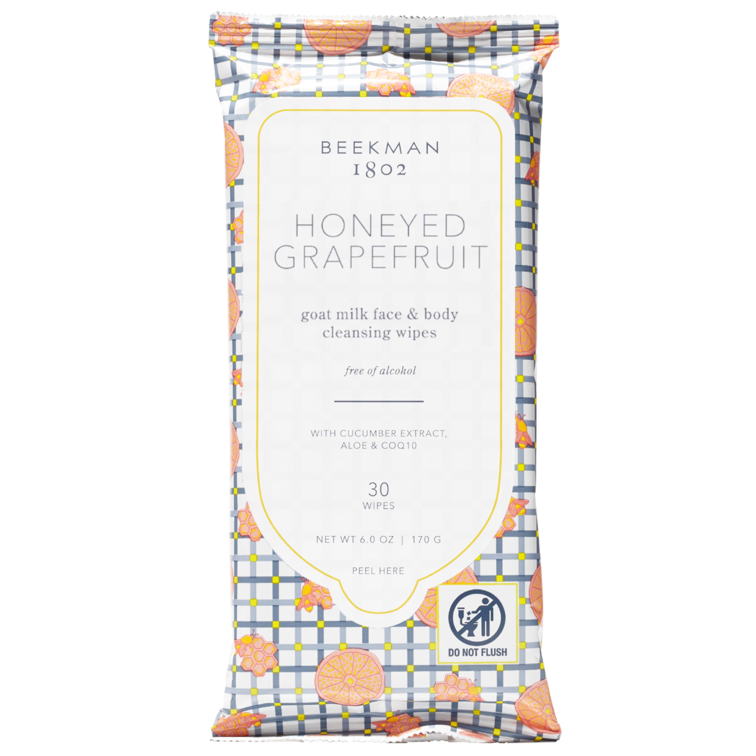 Beekman 1802 pack front showing honeyed grapefruit label and 30-count benefit