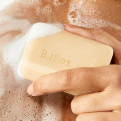 Beekman 1802 embossed triple-milled stamp close-up showing quality and durability