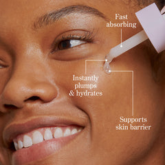 Beekman 1802 close-up of serum texture highlighting lightweight absorption benefit