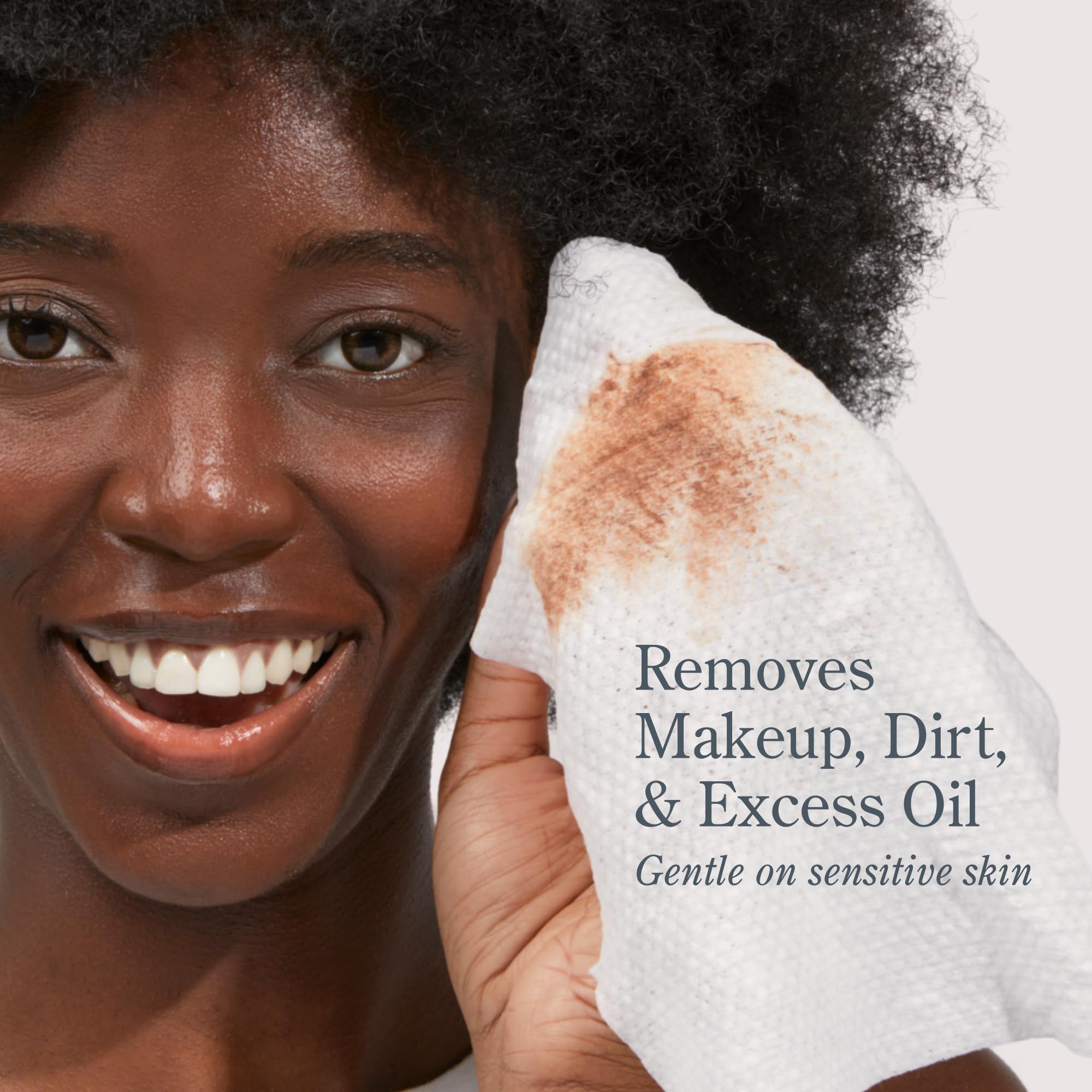 Beekman 1802 wipe fiber close-up showing soft texture for gentle skin touch