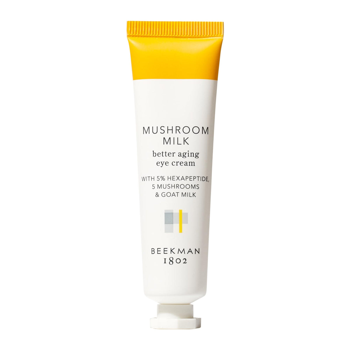 Beekman 1802 jar front view showing clean packaging and gentle eye cream benefits