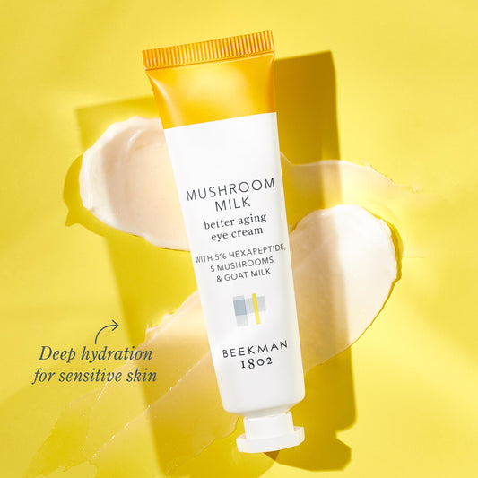 Beekman 1802 texture close-up highlighting creamy consistency and hydration benefits