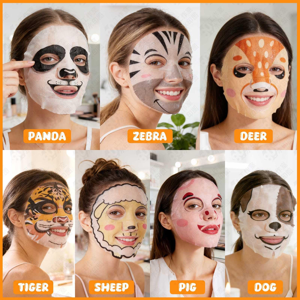 Beenefits child wearing animal mask enjoying playful moisturizing treatment