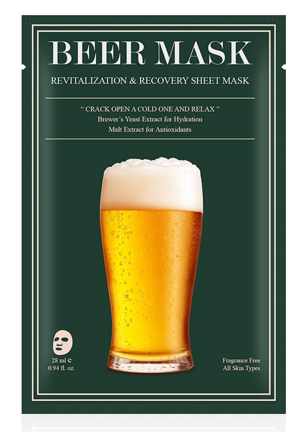 Beer Mask front packaging showing branding and fragrance-free benefit