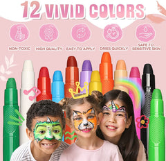 Beesjuy top-down color array showcasing vivid shades for creative face art