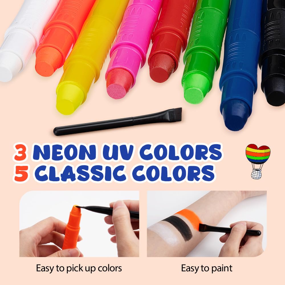 Beesjuy UV neon pens glowing under blacklight creating dramatic party effects