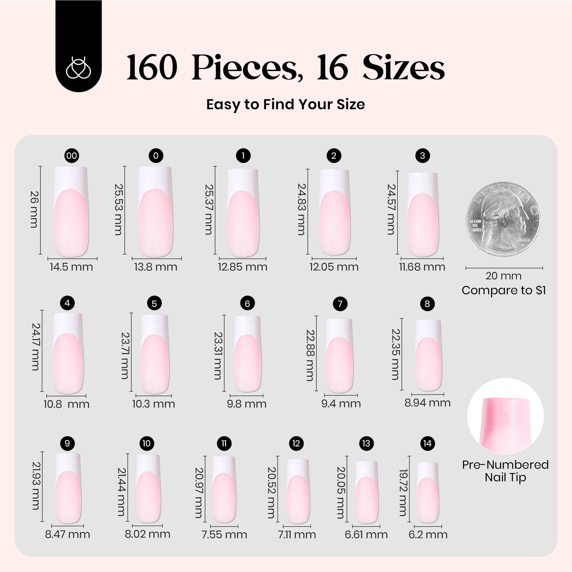 Beetles spread of 160 pieces and 16 sizes for perfect size selection