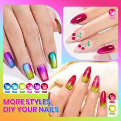 beetles Gel Polish six neon bottles laid flat displaying color range, ideal for creative manicures