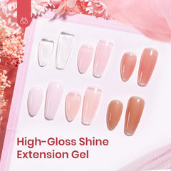 beetles six jelly nude poly gels open showing creamy texture for shaping