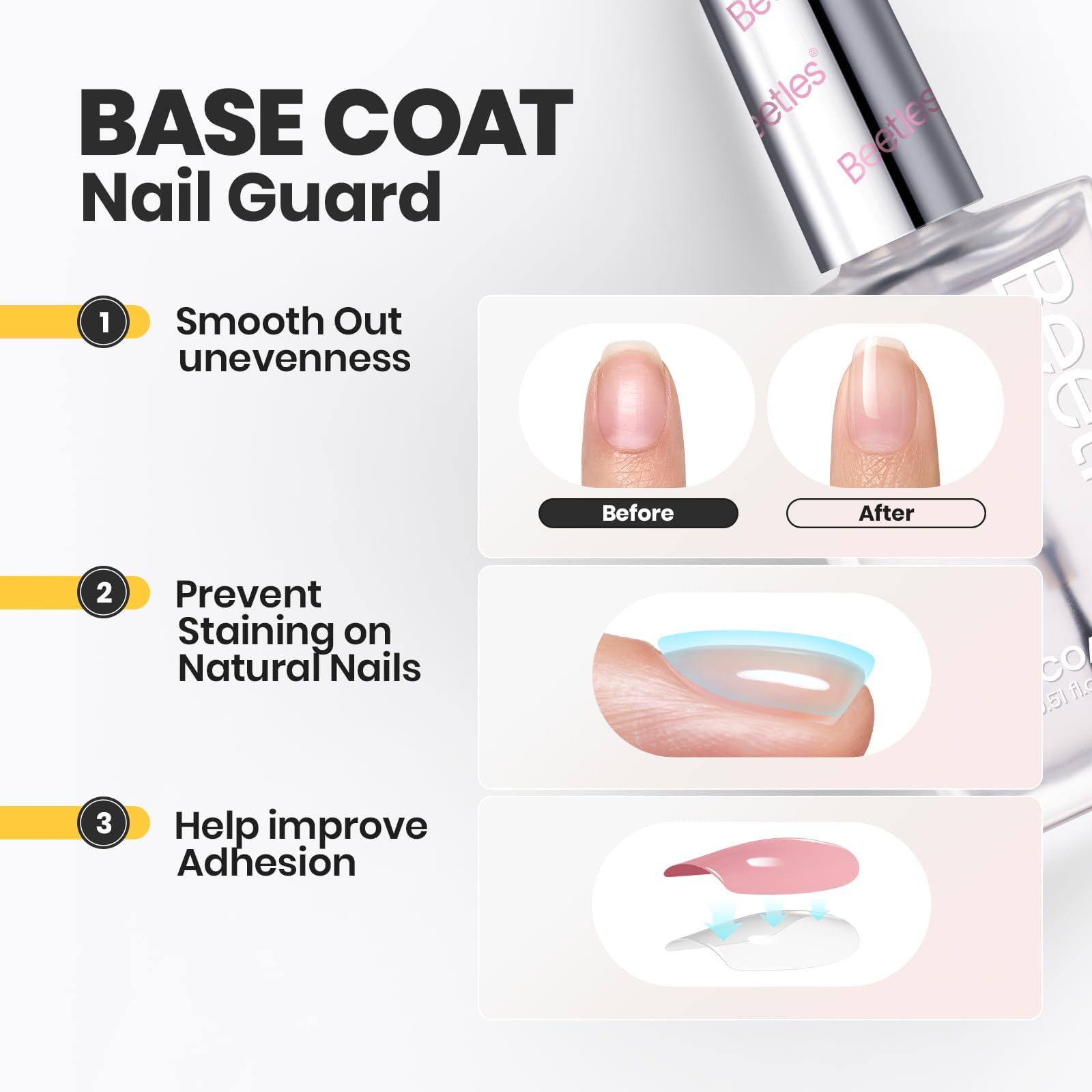 Beetles being applied to nails in hand demonstrating easy at-home use benefit