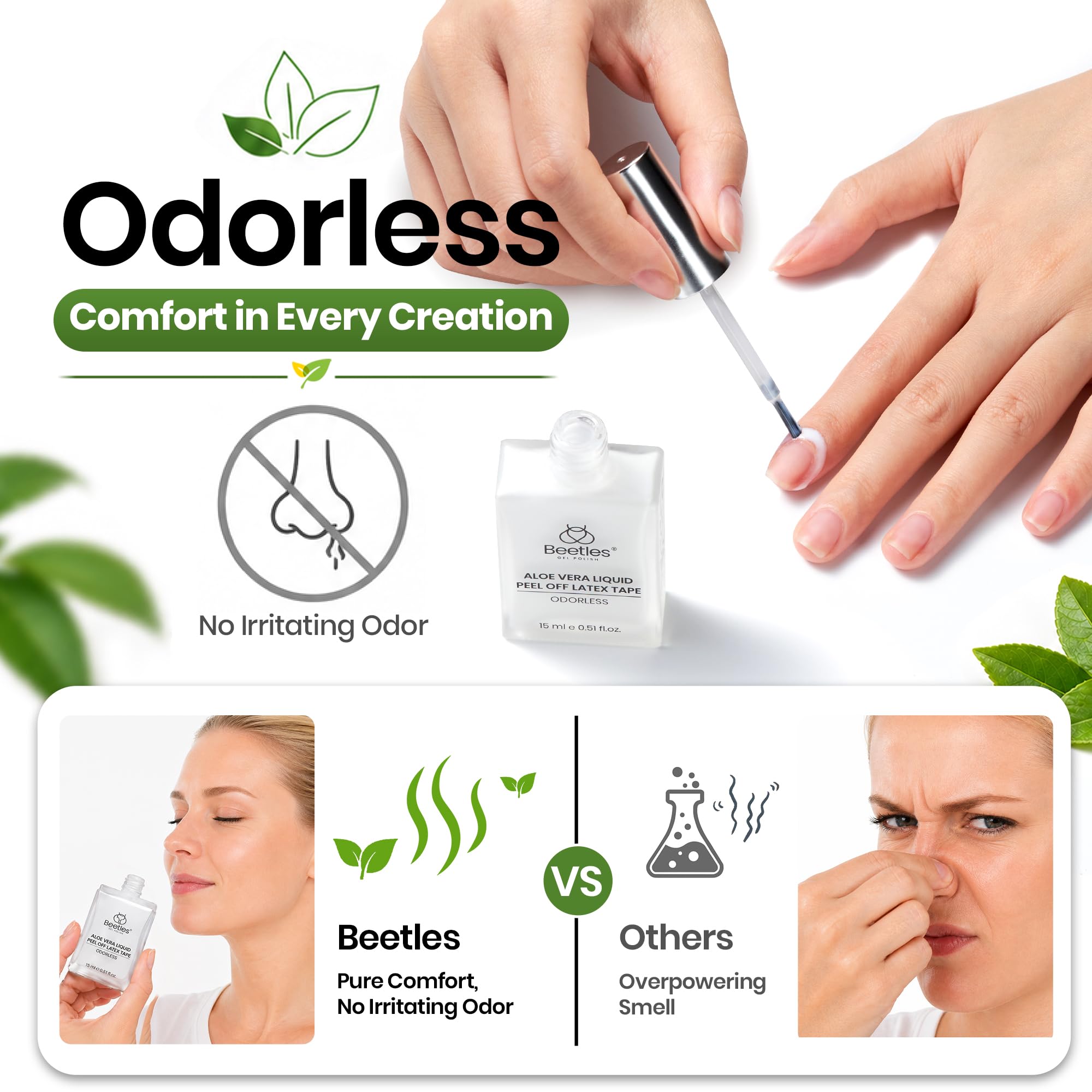 beetles applied along cuticle and sidewall protecting skin during polish application