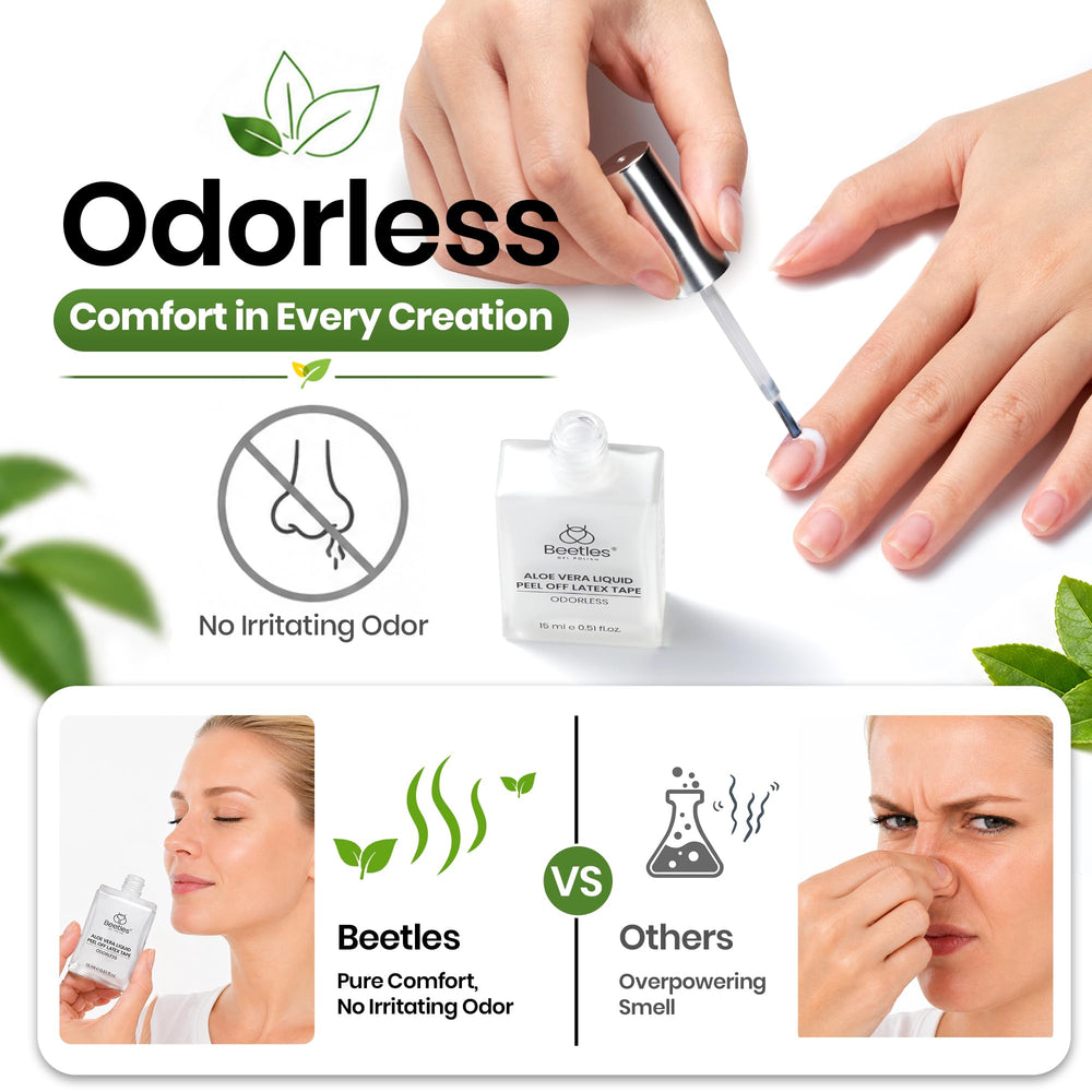 beetles applied along cuticle and sidewall protecting skin during polish application