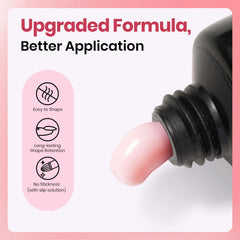 Beetles applying builder gel to a dual form demonstrating easy shaping