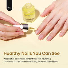 beetles application on hand massaging oil for softer cuticles