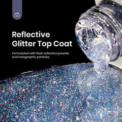 Beetles applied on nail swatch showing glitter density and color enhancement benefit