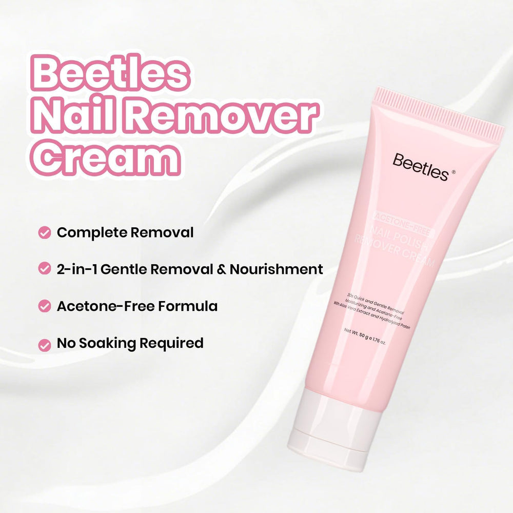Beetles application on nail showing gentle removal and quick action