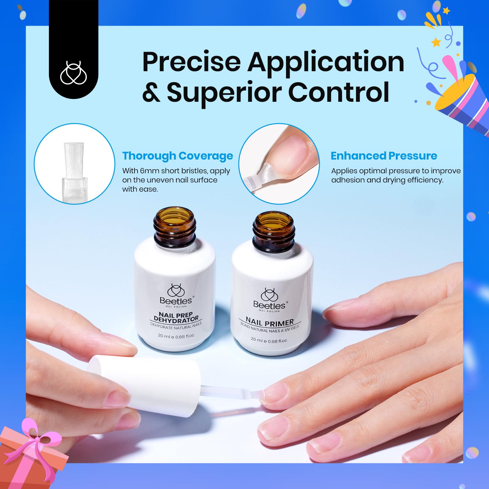 beetles application on natural nail in salon improves gel adhesion benefit