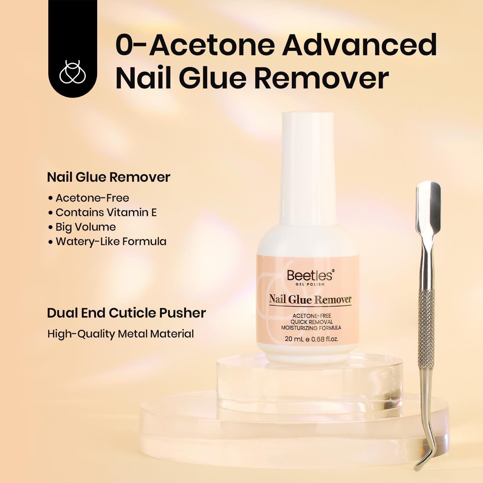 Beetles Gel Polish applying glue to press-on nail for secure hold