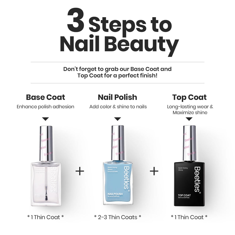 beetles nail polish being applied to nail demonstrating quick-dry, buildable layers
