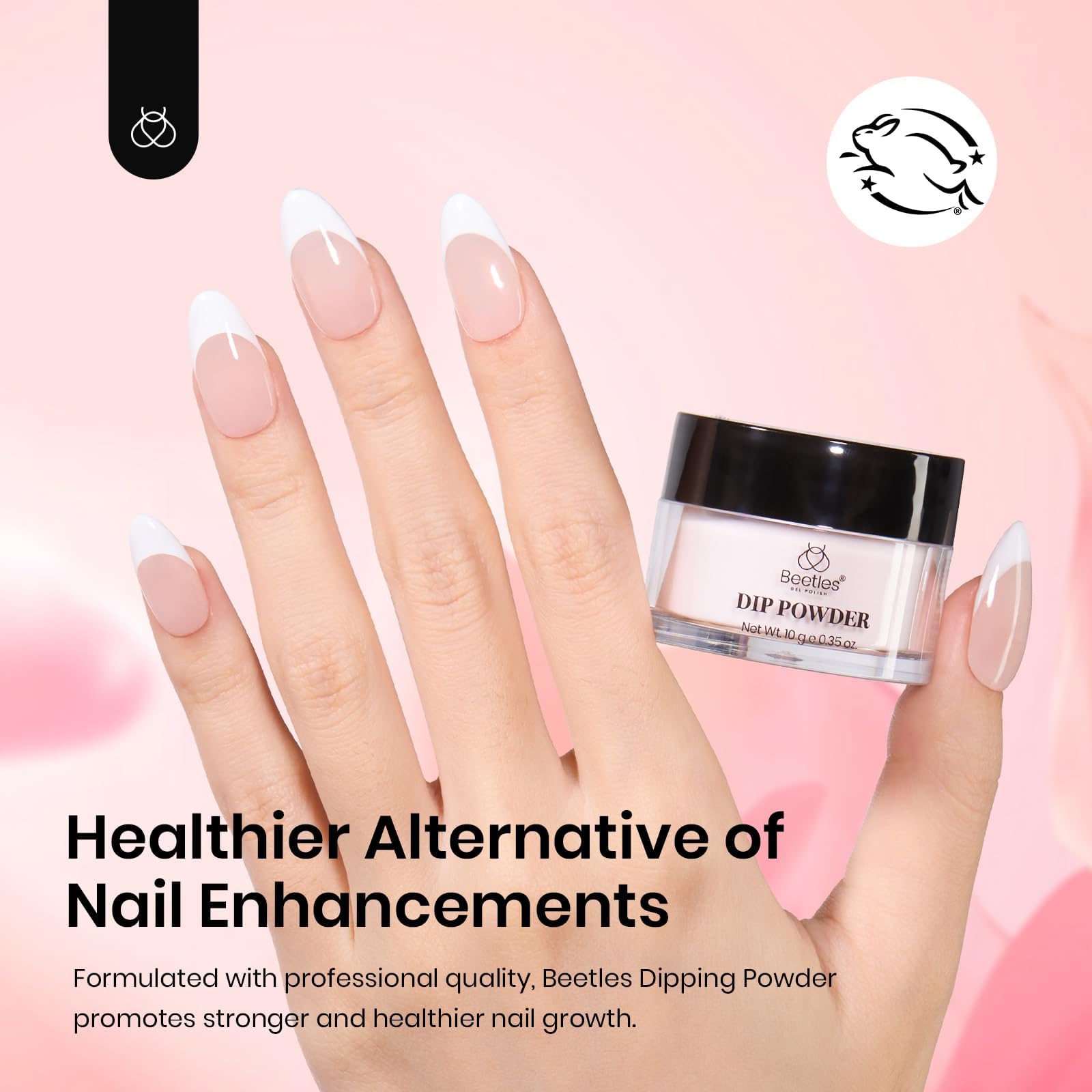 Beetles Gel Polish dipping a nail into powder for quick DIY