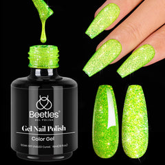 Beetles polish being applied to nail demonstrating smooth layering technique