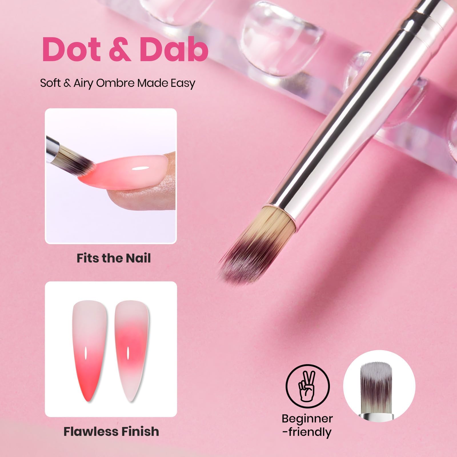 Beetles brush applying ombre on a fingernail for salon-style finish